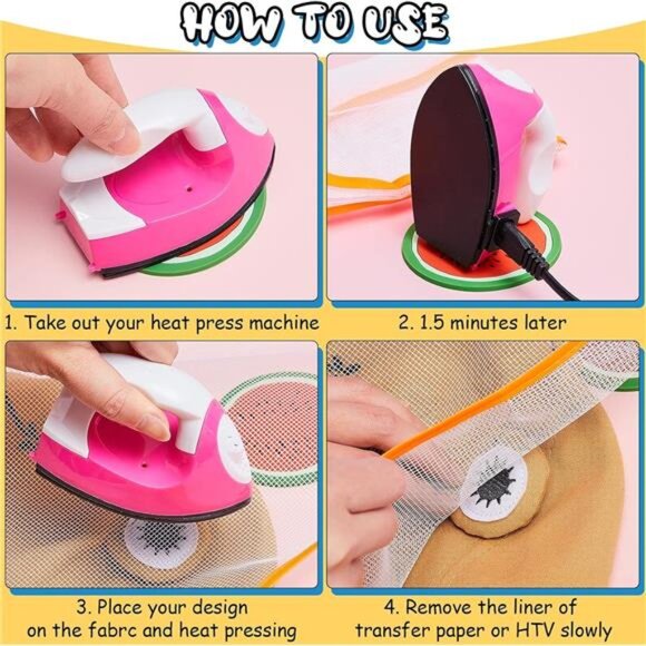 Mini Craft Iron, Small Portable Heat Press Handy Heat Transfer Machine\ - Picture 4 of 7